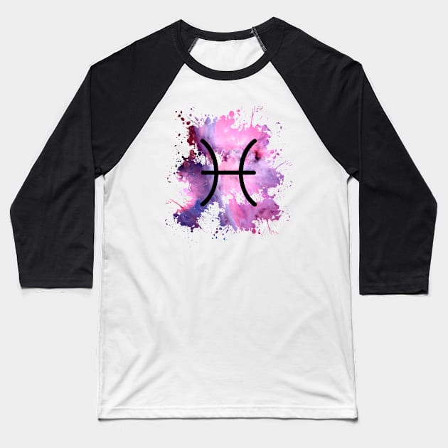 Pisces Abstract Baseball T-Shirt by Amasea